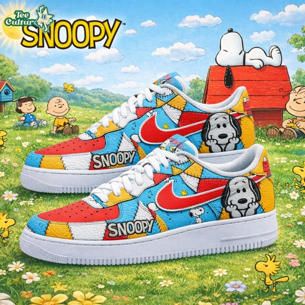 Funny Snoopy Peanuts Patchwork Custom Air Force 1 Sneakers Shoes