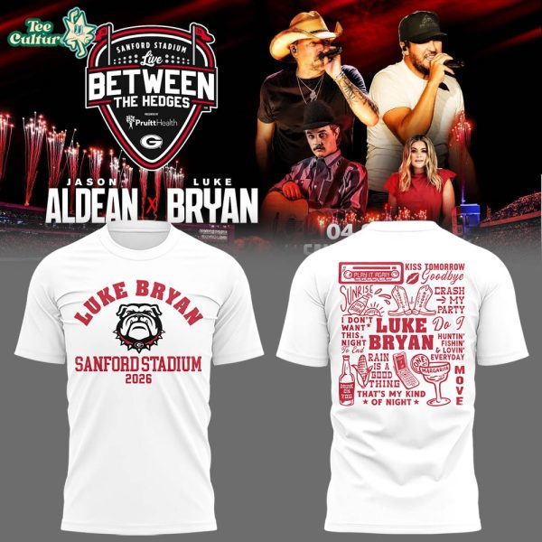 Georgia Bulldogs Luke Bryan “Live Between The Hedges” At Sanford Stadium Tshirt