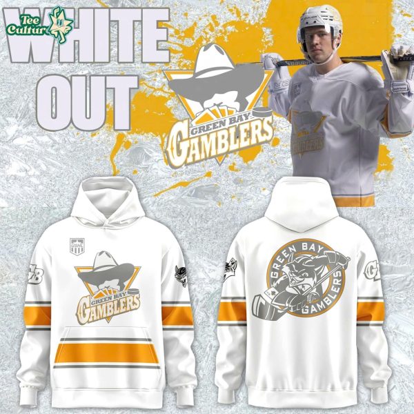 Green Bay Gamblers 2026 White Out Throwback Limited Hoodie