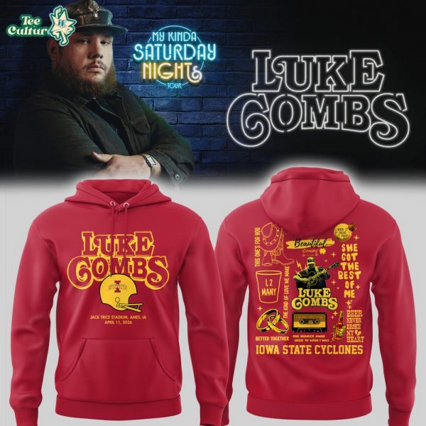 Iowa State Cyclones Luke Combs My Kinda Saturday Night Tour live in Jack Trice Stadium Hoodie