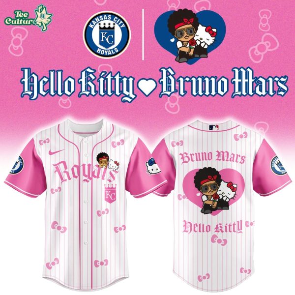 Kansas City Royals x Bruno Mars x Hello Kitty 2026 Limited Edition Pink Jersey Jogger Cap Set