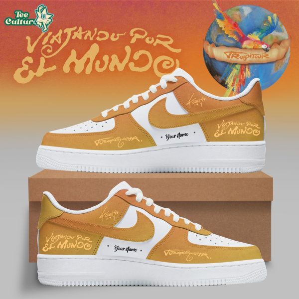 Karol G Viajando Por El Mundo Tropitour Limited Orange AF1 Shoes