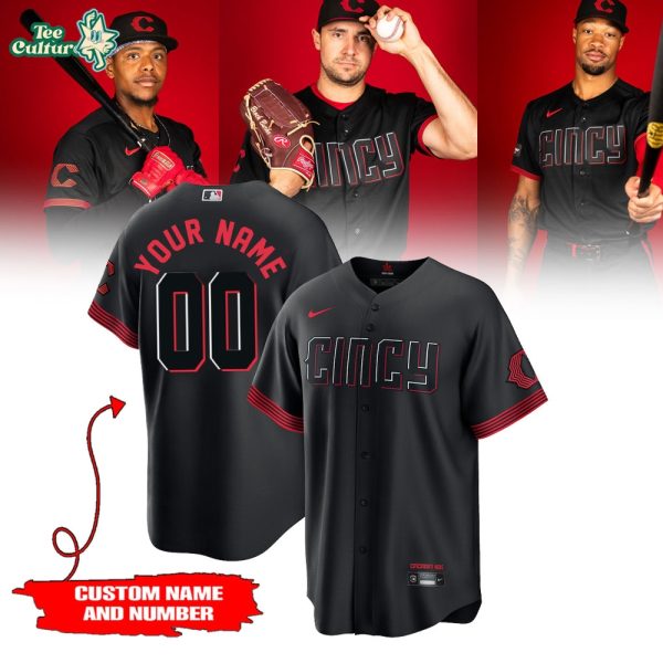 Limited Edition C.Reds 2026 City Connect Stadium Black Baseball Jersey