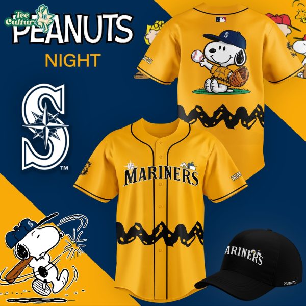 Limited Edition Seattle Mariners x Peanuts Night Yellow Jersey