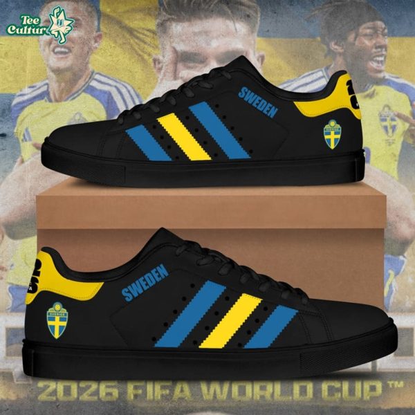 Limited Edition Sweden World Cup 2026 Black Stan Smith Shoes