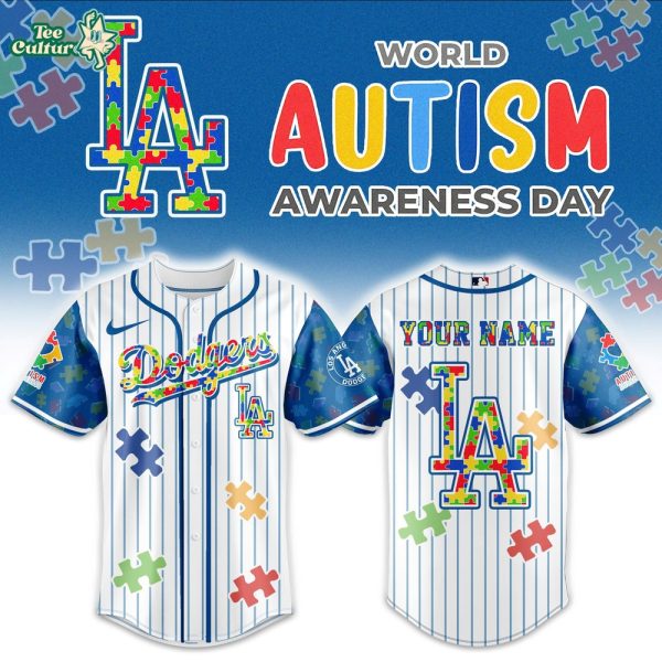 Los Angeles Dodgers Autism Awareness 2026 Limited Edition Baseball Jersey Jogger Cap Set