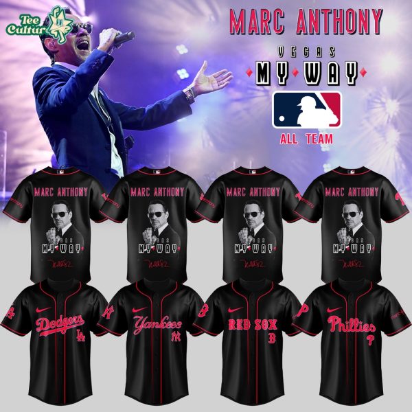 MLB All Team X Marc Anthony “VEGAS… MY WAY TOUR 2026” Limited Edition Signature – Red Black Jersey