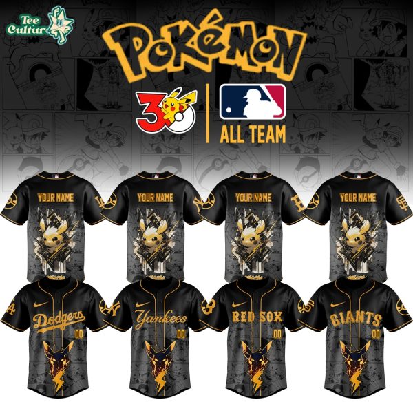 MLB All Team x Pokemon 30th Anniversary 2026 Custom Name Number Jersey Version 1