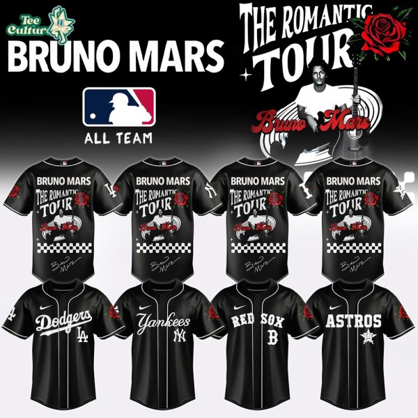MLB All Teams X Bruno Mars “The Romantic Tour 2026” Limited Edition Black White Jersey