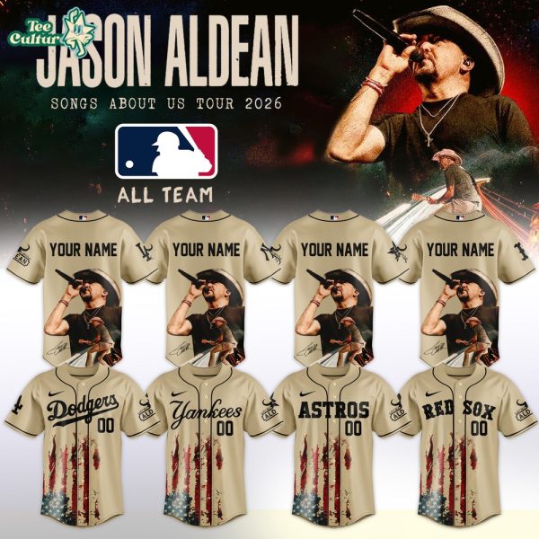 MLB All Teams X Jason Aldean “Songs About Us Tour 2026” Limited Edition Signature - Custom Jersey 2