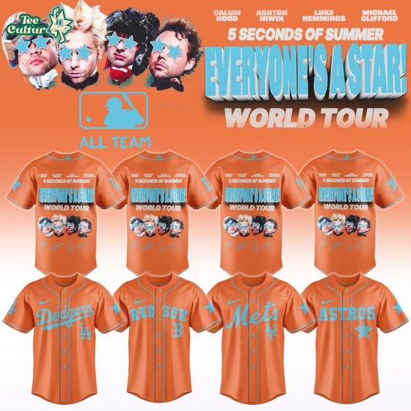 MLB All Teams x 5 Seconds of Summer Everyone’s A Star World Tour 2026 Signature Edition Jersey Design 1