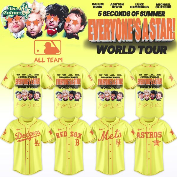 MLB All Teams x 5 Seconds of Summer Everyone’s A Star World Tour 2026 Signature Edition Jersey Design 5
