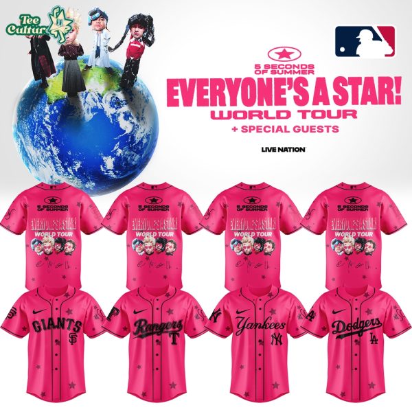 MLB All Teams x 5SOS Everyone’s A Star World Tour 2026 Concert Style Jersey Version 4