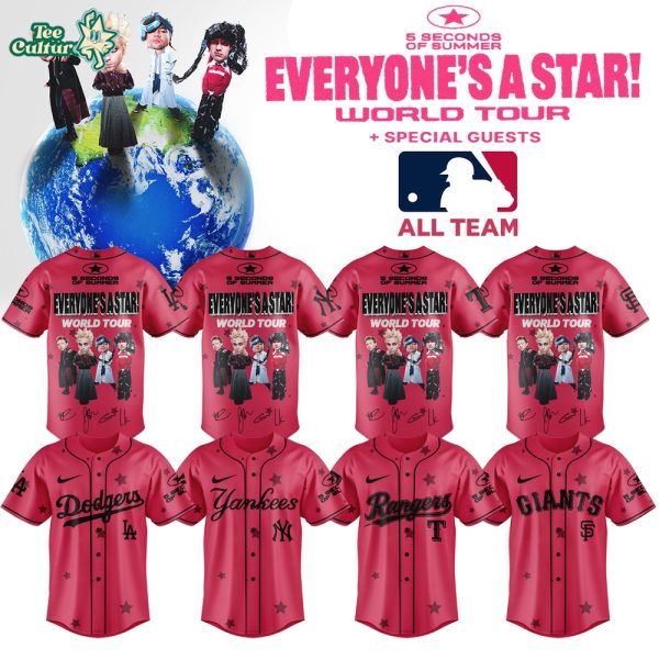 MLB All Teams x 5SOS Everyone’s A Star World Tour 2026 Music Collaboration Jersey