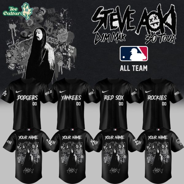 MLB All Teams x Steve Aoki Dim Mak 30 Tour 2026 Custom Baseball Jersey