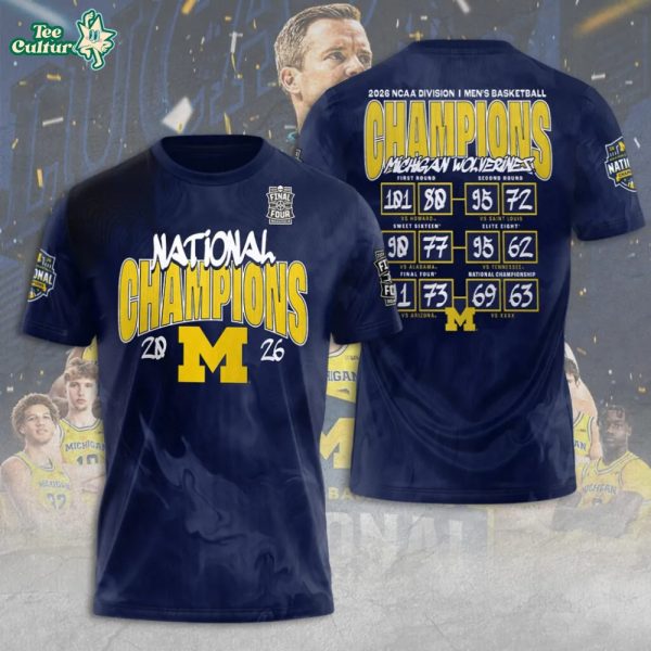 Michigan Wolverines 2026 Men’s Basketball National Champions 3D Apparel