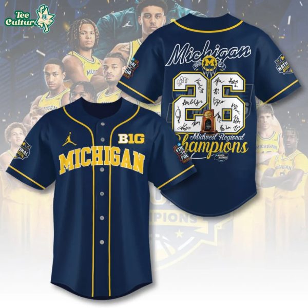 Michigan Wolverines 2026 Men’s Basketball National Champions Baseball Jersey