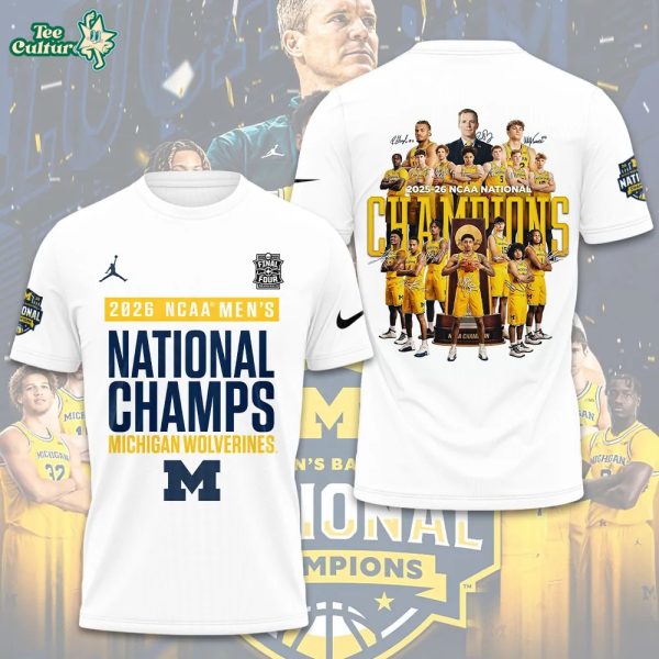 Michigan Wolverines 2026 National Collegiate Athletic Association Men's Basketball National Champions 3D Apparel