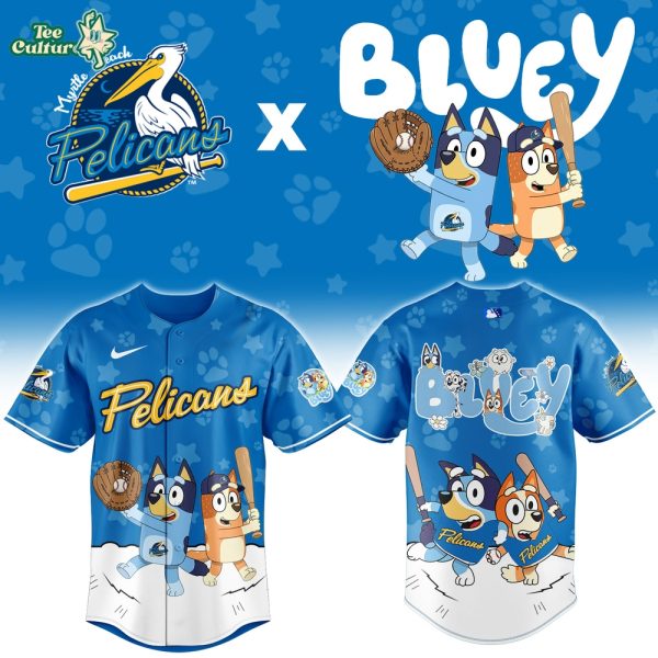 Myrtle Beach Pelicans Bluey Night Game Limited Jersey by Teesculture.com