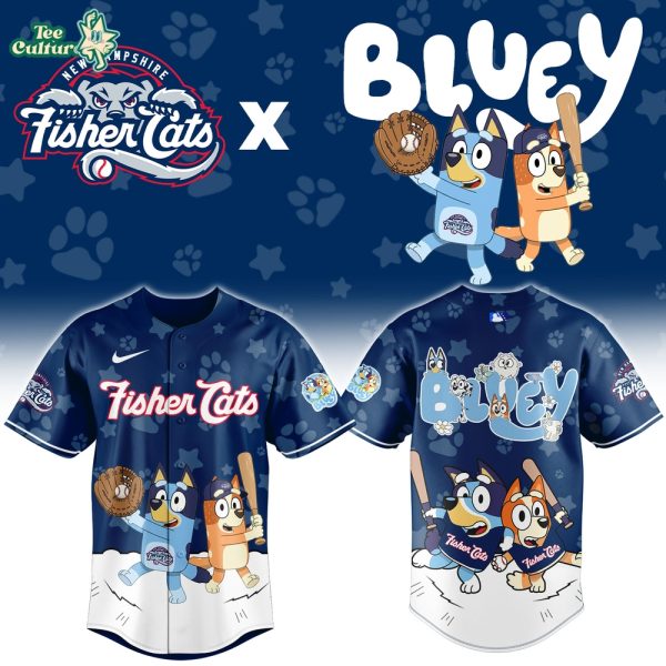 New Hampshire Fisher Cats Bluey Night Special Edition Jersey by Teesculture.com