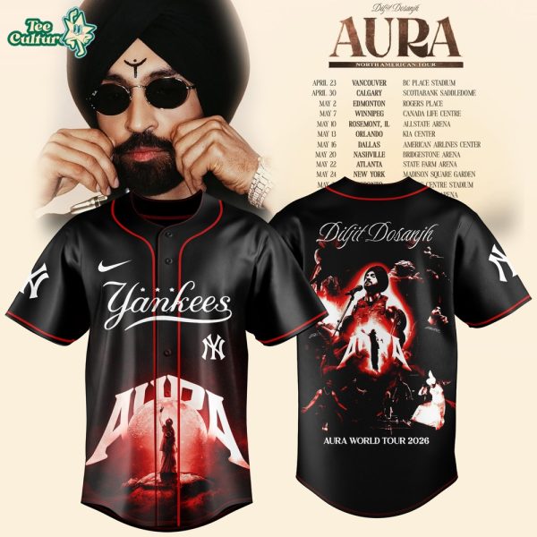 New York Yankees MLB x Aura World Tour 2026 Diljit Dosanjh Limited Jersey