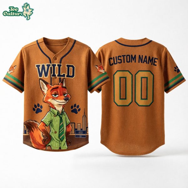 Nick Wilde Zootopia Character Inspired Baseball Jersey