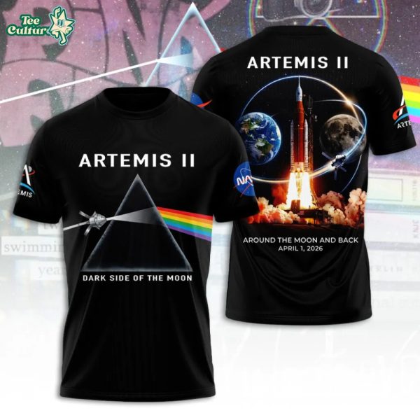 Pink Floyd x Artemis II Dark Side Of The Moon Prism Rocket  3D Tshirt