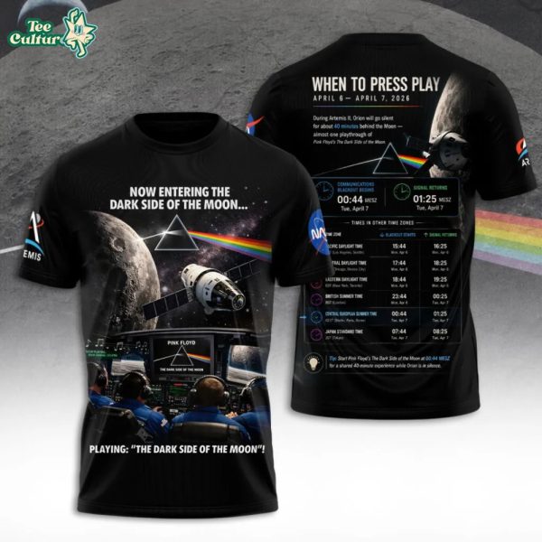 Pink Floyd x Artemis II The Dark Side of the Moon 3D Tshirt