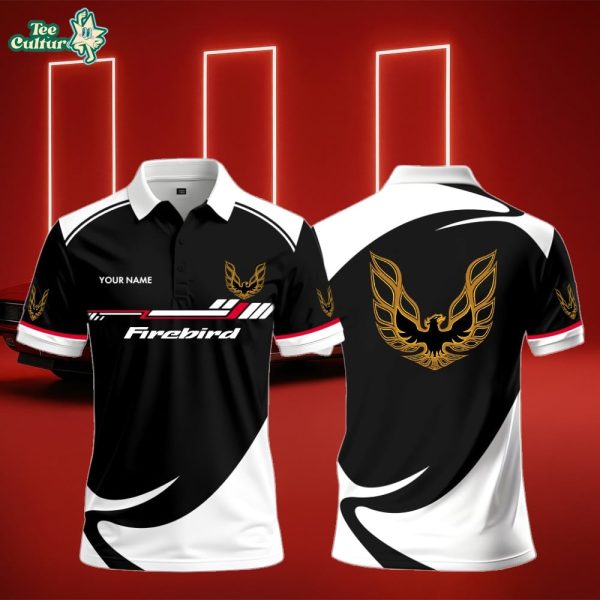 Pontiac Firebird White Black Polo Shirt Custom