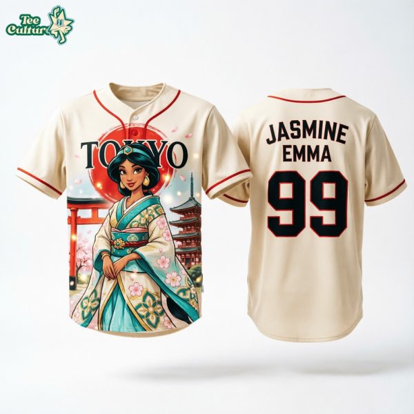 Princess Jasmine Tokyo Princess Anime Inspired Baseball Jersey