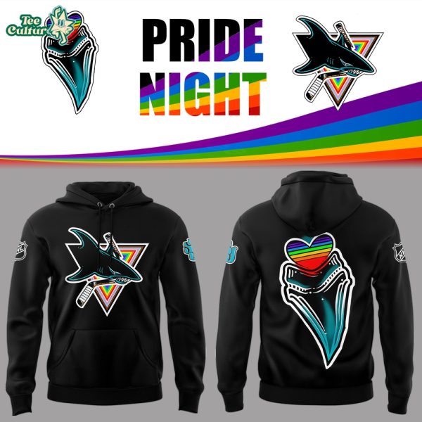 San Jose Sharks Pride Night LGBTQ Rainbow Limited Edition Hockey Hoodie