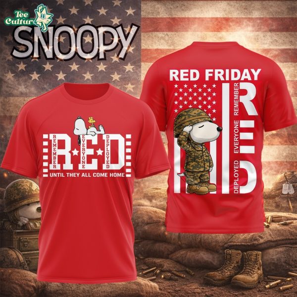 Snoopy RED Friday Remember Everyone Deployed Military T-Shirt
