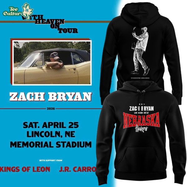 Special 2026 Zach Bryan x Nebraska Cornhuskers Hoodie - Black