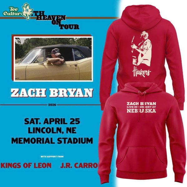 Special 2026 Zach Bryan x Nebraska Cornhuskers Hoodie - Red