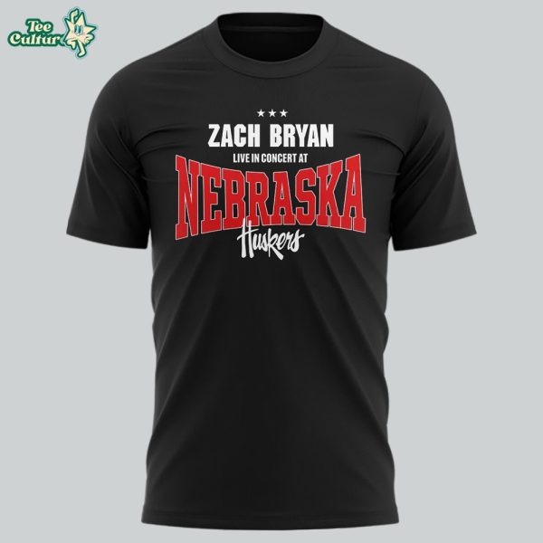 Special 2026 Zach Bryan x Nebraska Cornhuskers TShirt Black by Teesculture.com
