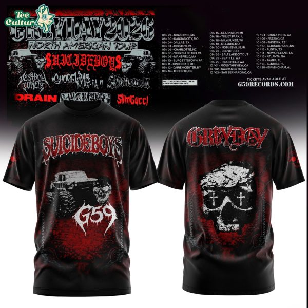 Suicideboys x Seattle Mariners Grey Day Tour 2026 Alternative Version Graphic Tee
