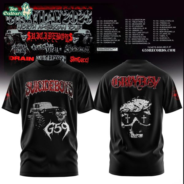 Suicideboys x Seattle Mariners Grey Day Tour 2026 Premium Graphic Tee