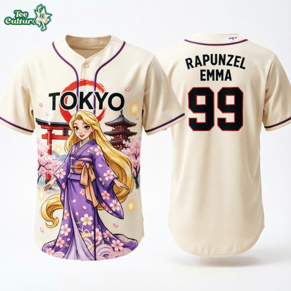 Tangled Tokyo Princess Anime Inspired Baseball Jersey