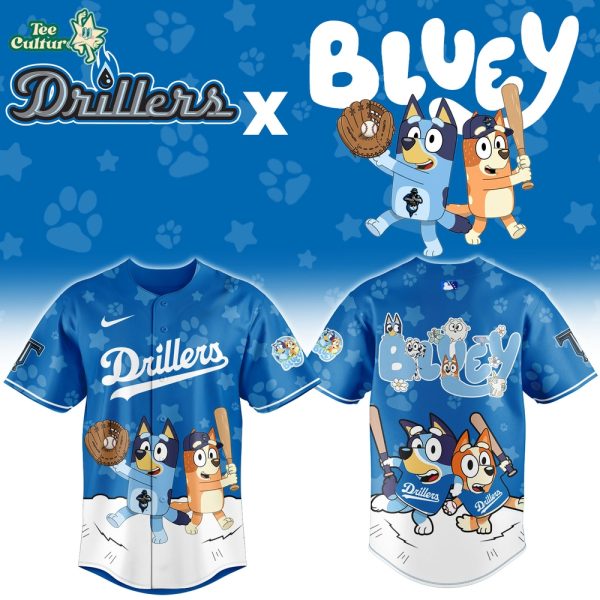 Tulsa Drillers x Bluey Night Limited Jersey by Teesculture.com