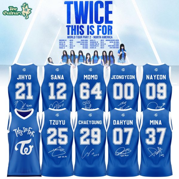 Twice: This Is For World Tour Part Ii Limited Blue Basketball Jersey