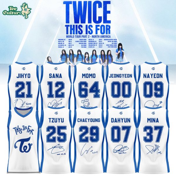 Twice: This Is For World Tour Part Ii Limited White Basketball Jersey