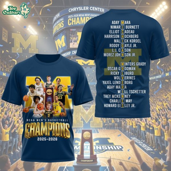 University of Michigan Wolverines 2026 Men's Basketball National Championship Tshirt