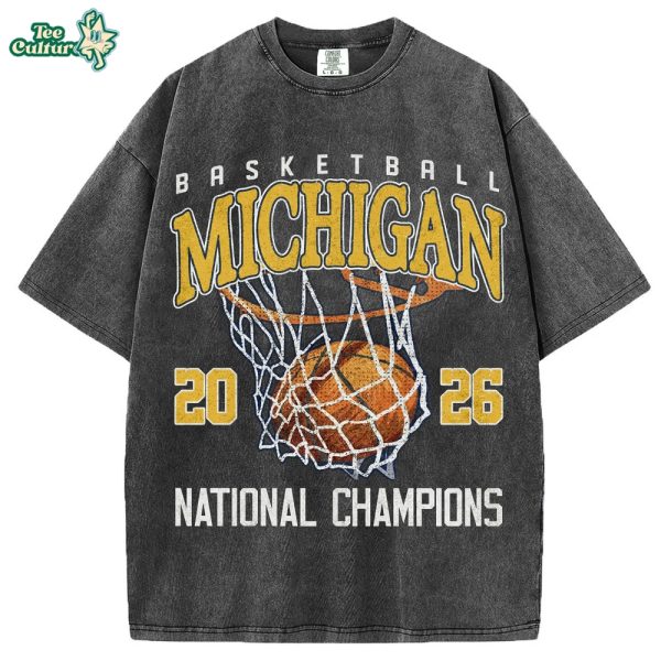 Vintage Michigan NCAA 2026 Champions Basketball T-Shirt