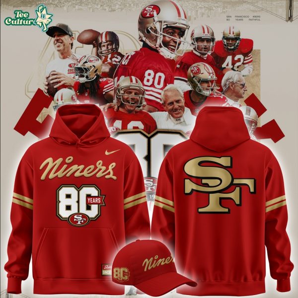 1.2026 Exclusive San Francisco 49ers 80th Year Anniversary Hoodie