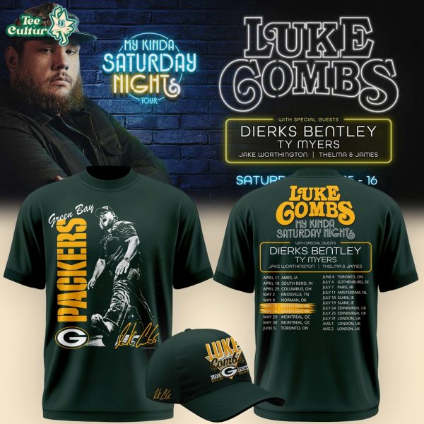2026 Exclusive signed T-shirt by Luke Combs x Green Bay Packers!