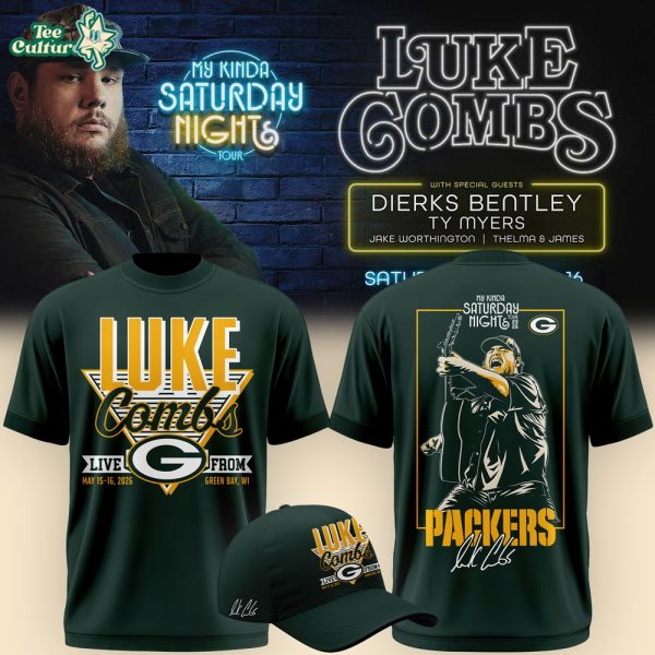 2026 Exclusive signed T-shirt by Luke Combs x Green Bay Packers