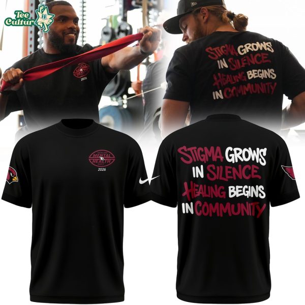 Arizona Cardinals Black Tackling Mental Heath T-Shirt