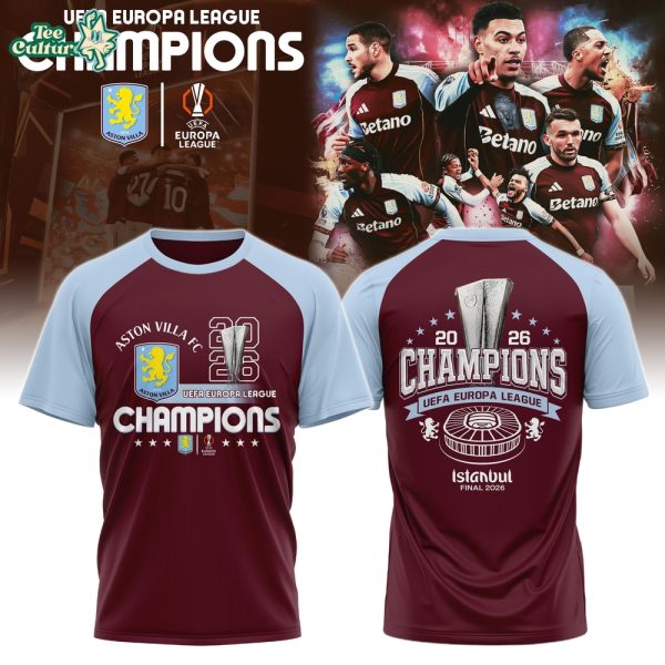 Aston Villa Special Europa League Champions 2026 Limited Edition T.shirt