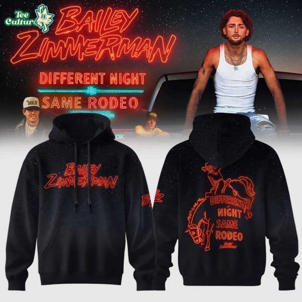 Bailey Zimmerman x Different Night Same Rodeo Tour 2026 Hoodie Limited Edition