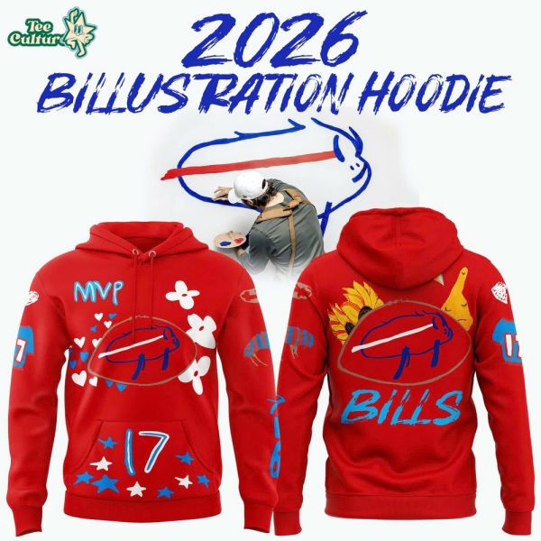 Buffalo Bills 2026 “Billustration” Red Hoodie